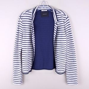 Madison Scotch | Striped Navy White Cardigan-K10